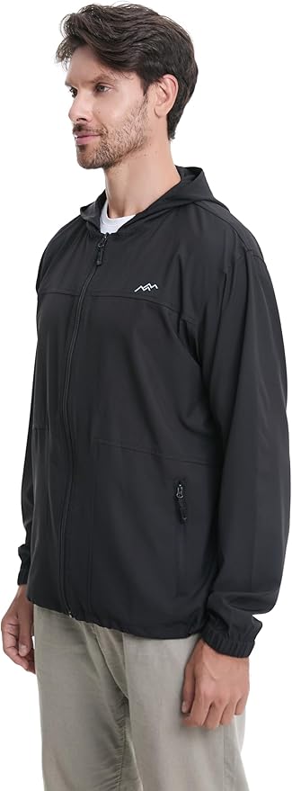 TRAILSIDE SUPPLY CO. Men's Sun Protection Cycling Jacket Lightweight Windbreaker