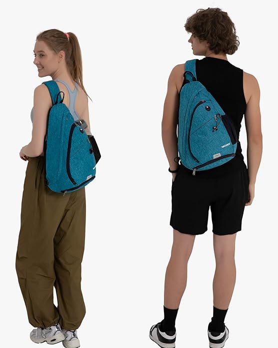 WATERFLY Large Crossbody Sling Bag: Over Shoulder Backpack Daypack Casual Cross Chest Side Pack