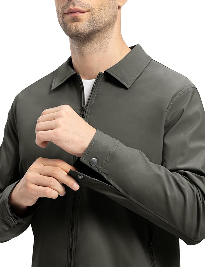 TBMPOY Men's Lightweight Jackets Casual Windbreaker Stylish Light Fall Spring Golf Work Dress Business