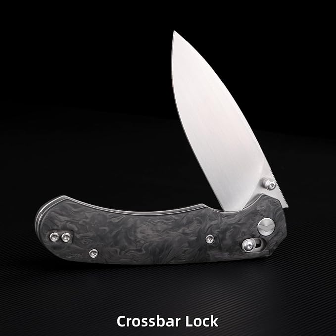 Folding Pocket Knife,3.31” M390 Blade,Erogonomic Titanium Handle,Hunting Survival Knife,EDC Knife for Hunting Camping Survival Outdoor Fishing Hiking(Black&Grey)
