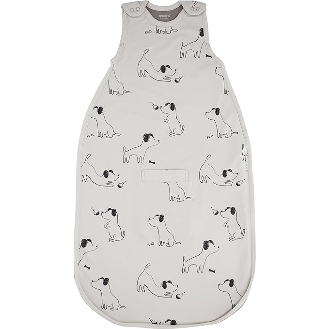 Woolino 4 Season Sleep Sack - Ultimate Merino Wool Sleeping Bag - Two-Way Zipper Adjustable Universal Size Sleep Sack for Baby (2-24 Months) - Puppy