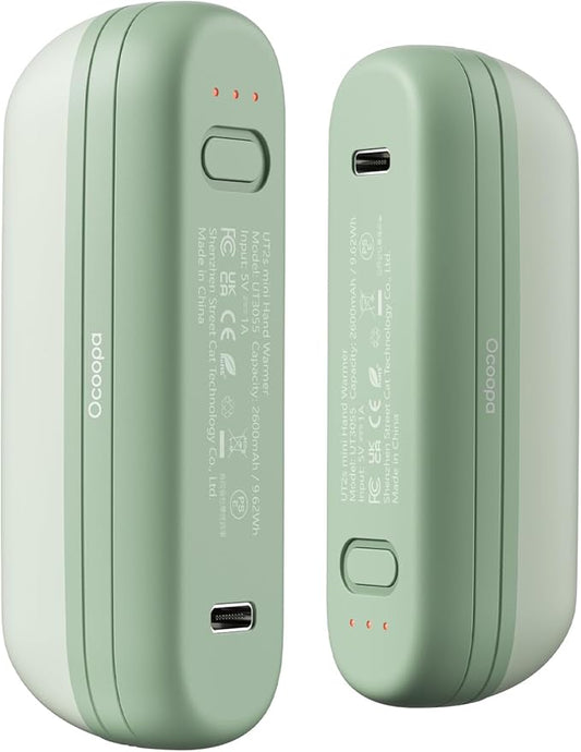 OCOOPA 2 in 1 Magnetic Rechargeable Hand Warmers, UT2s Mini Electric Handwarmers 2 Pack, Split USB-C, Reusable Portable Pocket Heater, Raynauds, Golf, Christmas, Tech Gifts for Women Men