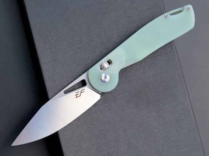 Eafengrow EF950 Folding Knife Pocket Knives D2 Steel Blade G10 Handle Ball Bearing with Pocket Clip Outdoor Camping Knifes(Jade)