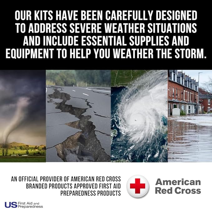 Officially Licensed Product, First Aid Concepts Basic Emergency Preparedness Starter Kit, 12 Hour Survival Supplies for 1 Person, Water, Phone Charger, Blanket, Food
