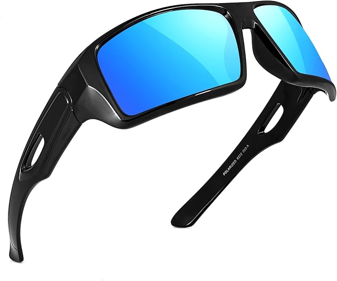 MAXJULI Polarized Wrap Around Sports Sunglasses for Big Heads Men Women UV400 Protection Sun Glasses 8232