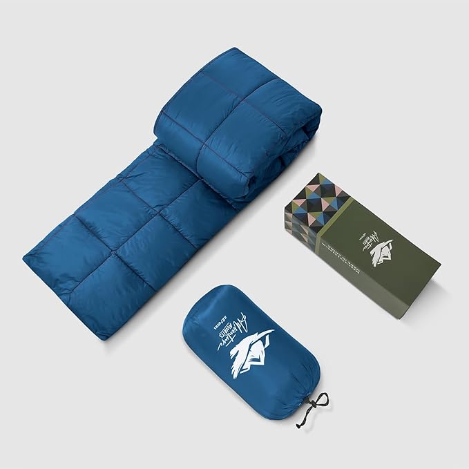 Mini Camping Blanket,Lightweight Puffy Blanket Packable Down Alternative Throw Blanket Waterproof Windproof for Outdoors, Travel, Beach, Airplane, Hiking