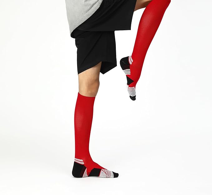 WANDER 3-6 Pairs Men's Athletic Run Cushion Over-the-Calf Tube Socks