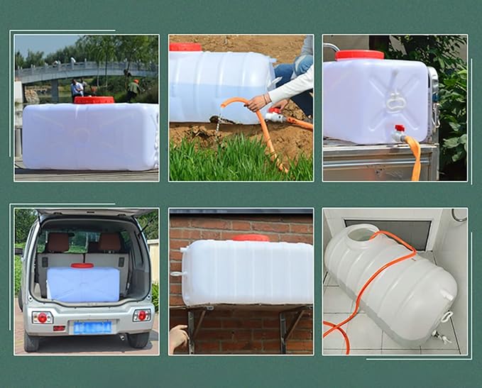 Large Plastic Water Storage Tanks Emergency Water Storage 50L/80L/110L/200L Camping & Hiking Water Storage Water Container Multifunctional Water Tank(Size:50L/13.2gallon)