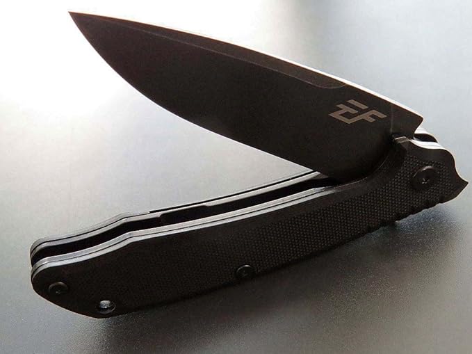 Eafengrow EF223 Folding Knife D2 Blade with G10 Handle Multi Pocket Knife Survival Outdoor Camping Survival (black)