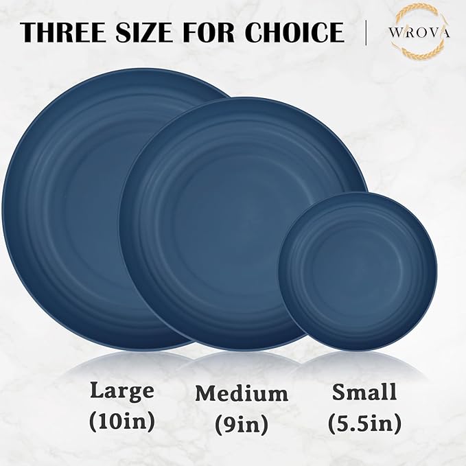 5.5Inches Handy Appetizer Plates Set of 8 - Small Wheat Straw Plates 5.5 Inches for Sidedishes - Unbreakable Snack Plate Sets for Indoors and Outdoors Colorful Series