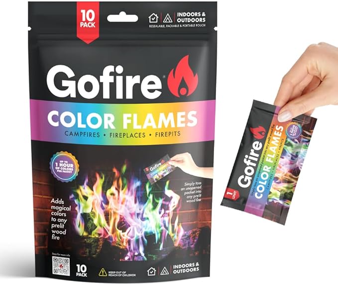 Color Flame Packets - Safe for Indoor & Outdoor Use - 1 Hour Burn for Campfires, Fireplaces, Firepits - No Need to Open Just Drop in - Perfect for Christmas, Birthdays (Multi, 30)