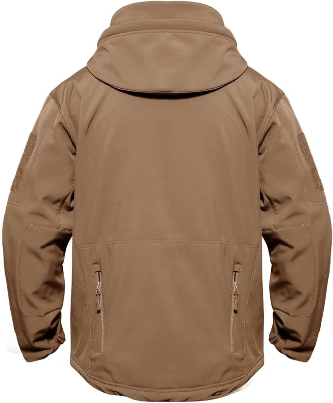 MAGCOMSEN Men's Tactical Jacket 7 Pockets Performance Fleece Lined Water Resistant Ski Snow Soft Shell Winter Coats