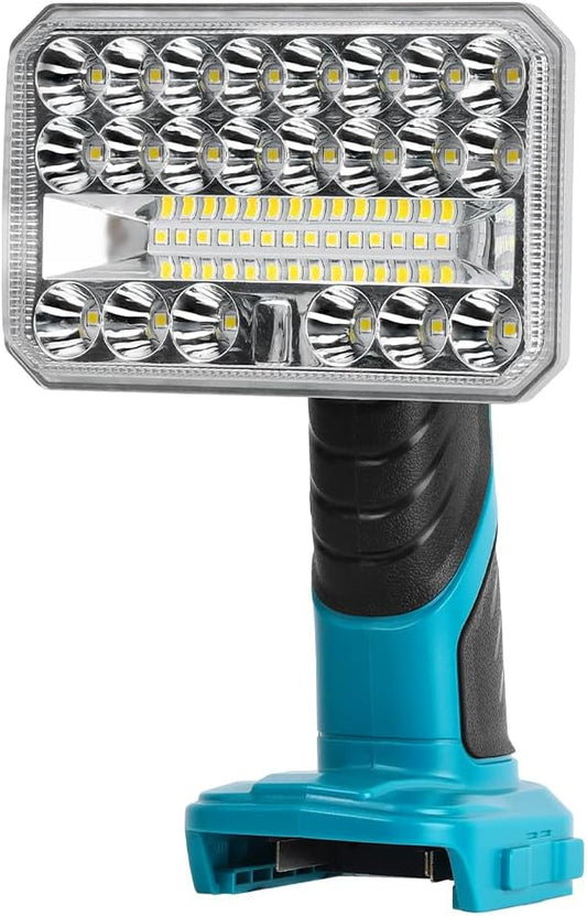 18W Cordless 2000LM LED Flashlight for Makita 18V Lithium-ion Battery, 5" Zinc Alloy Handheld Work Light with USB Charger Port for Camping, Hiking, Climbing, Job Site, Indoor & Outdoor Use