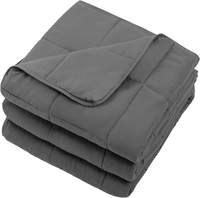 Weighted Blanket for Adults (25lbs, 88"x104" Cal King) - Cooling Heavy Blanket for 220-280lbs with Premium Glass Beads - Soft Thick Big Blankets for All-Season Sleeping Comfort Breathable- Grey