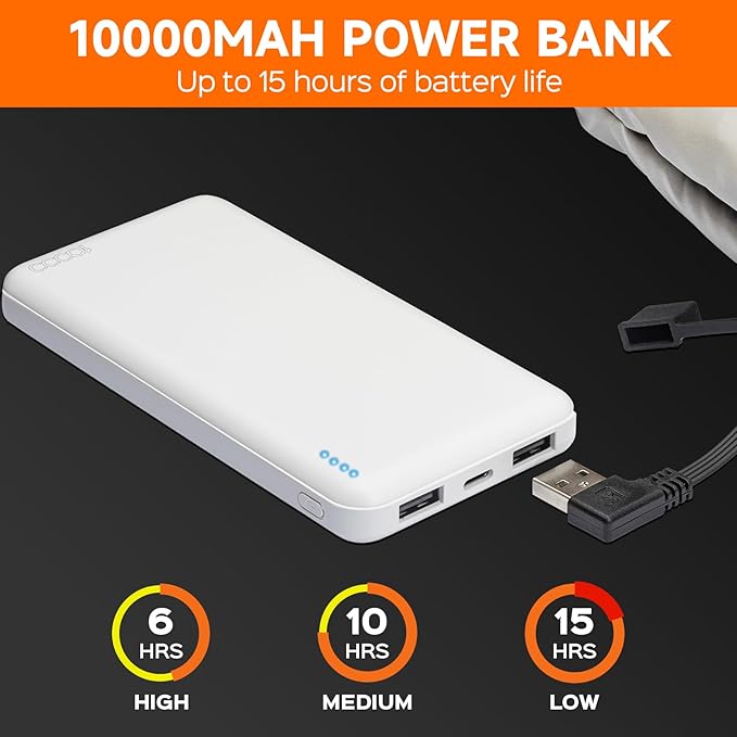Heated Hand Warmer Pouch, 10000mAh Electric Heated Hand Muff, Rechargeable Portable Power Bank Hand Warmer with 3 Levels Heating for Football, Hunting,Fishing,Camping.