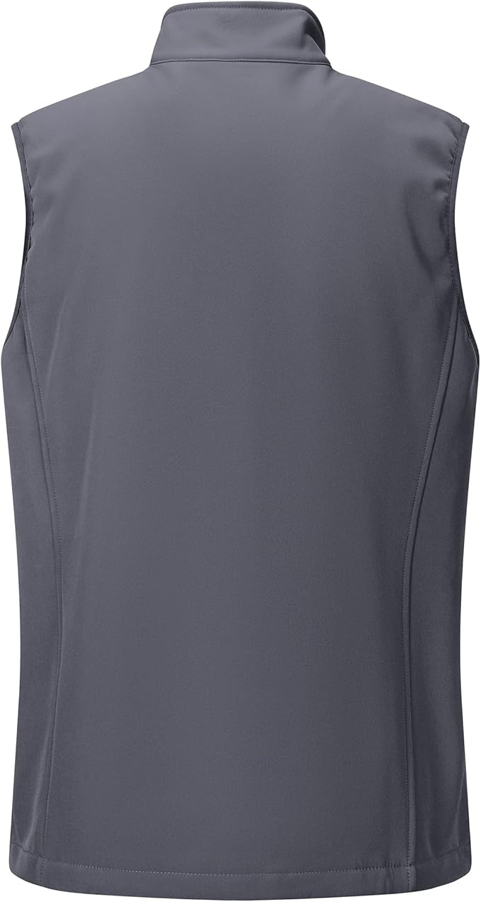 Outdoor Ventures Men's Running Vest Outerwear, Lightweight Windproof Fleece-Lined Softshell Sleeveless Jacket for Golf