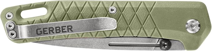Gerber Gear Zilch Pocket Knife - 3.1" Plain Edge Blade Folding Knife - EDC Gear and Equipment - Lichen Green