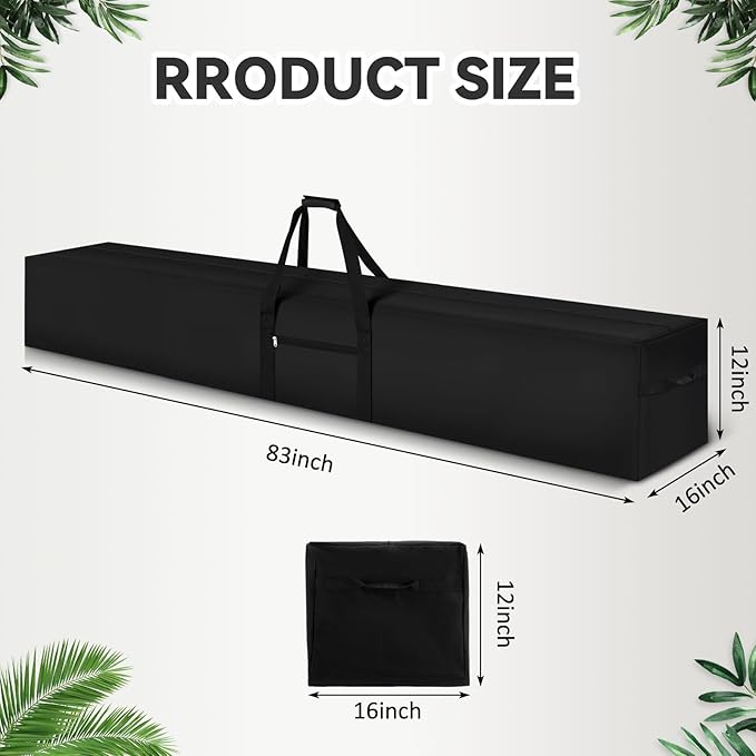83 x 16 x 12 Inch, 260 L Extra Large Duffle Bag Camping Tent Storage Duffle Sports Equipment Bag Heavy Duty and Waterproof for Travel Camping Tent Pole Hammock Tripod Fishing Luggage Moving