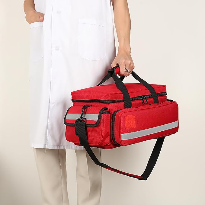 Medical Bag,First Aid Bag,First Responder Bag for Trauma,Emergency Medical Bag Organizer,Trauma Bag with Detachable Dividers for Nurses,Home Health Care, EMT(Bag Only)