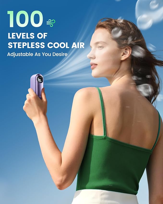 coldSky Portable Handheld Turbo Fan,1-100 Adjustable Speed Personal Fan,4000mAh Rechargeable Mini Fans,16,000 RPM Small Fans Portable Cooling For Women Travel Camping Outdoor