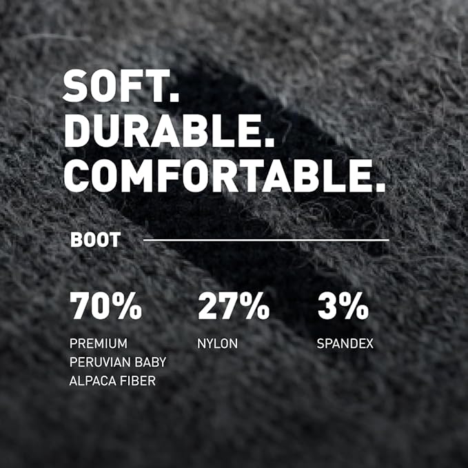 HOLLOW Alpaca Boot Socks for Men and Women, Moisture Wicking Alpaca Socks for Hiking, Running, Temperature Regulating
