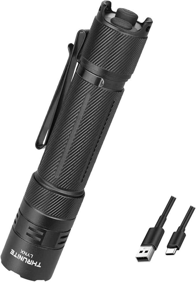 ThruNite Lynx Rechargeable Tactical Flashlight-3100 High Lumen USB-C Power Bank,417m Beam, Dual Rear Switches, IPX8 Waterproof LED Flashlights for Camping Outdoor Personal Defense