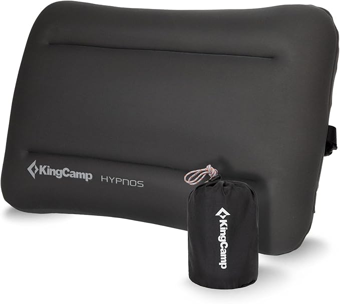 KingCamp Memory Foam Camping Pillow, Extra Large Inflatable Camp Pillow, Portable Ergonomic Air Pillow with Removable Washable Cover for Camping, Hiking, Car, Beach, Travel