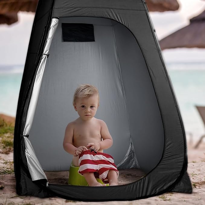 ROPODA Pop Up Tent 83inches x 48inches x 48inches, Upgrade Privacy Tent, Porta-Potty Tent Includes 1 Removable Bottom, 8 Stakes, 1 Removable Rain Cover, 1 Carrying Bag