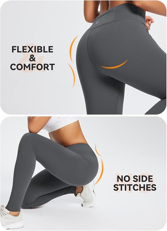 baleaf Women's Fleece Lined Leggings Water Resistant Thermal Winter Warm Tights High Waisted with Pockets Running Gear