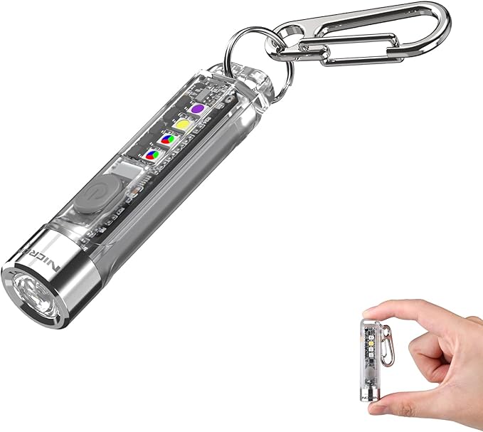 NICRON K11 Rechargeable Keychain Flashlight Lightweight,400 Hight Lumen with Extra 4 Sidelight, IPX4 EDC Mini Flashlight Be Used for Camping Outdoors Emergency Daiy Use