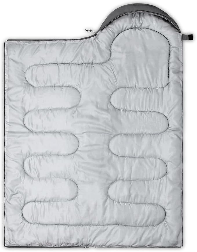 QOOMO Camping Sleeping Bags,3 Season Warm & Cool Weather,Lightweight,Waterproof Sleeping Bags for Adults & Kids,Traveling,and Outdoors,Camping Gear Equipment