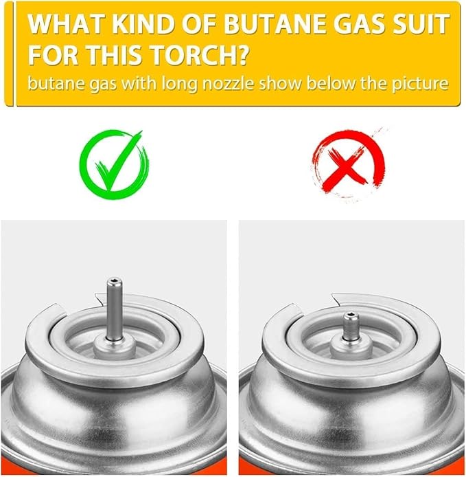 TBTeek Butane Torch, One-hand Operation Kitchen Torch with Adjustable Flame for Grilling, Baking and Soldering (Excluding Butane Gas), Red
