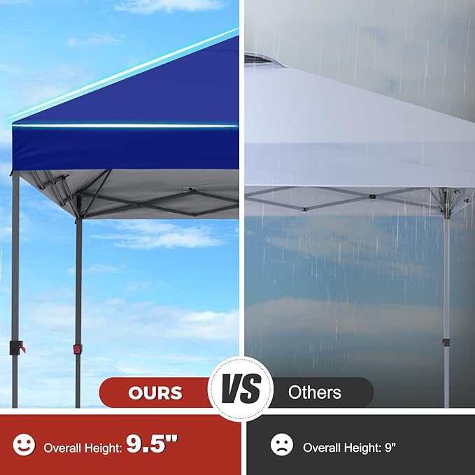 ABCCANOPY Pop Up Canopy - 10x10 Outdoor Patio Portable Canopy Tent with 4 Weight Bags (Dark Blue)