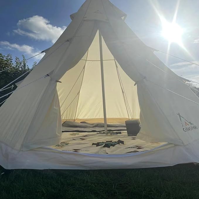 4 Season 9.85ft Tent,Ideal for Family Camping, Hiking,Canvas Tent with Aluminum Pole. Support Camouflage Fabric Customization