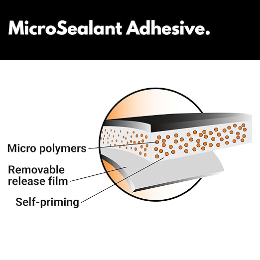 HSS Sealant Tape with MicroSealant - Waterproof Commercial Roofing Tape for Roof and RV Repair - UV- & Weatherproof - Black - 6 inch x 25 ft.