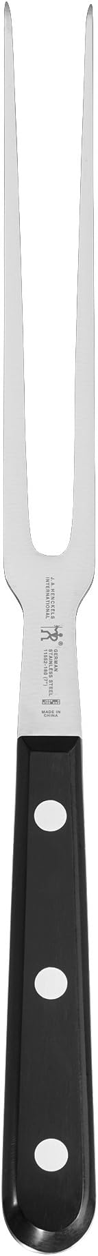 HENCKELS Classic Razor-Sharp 7-inch Flat Tine Carving Fork, German Engineered Informed by 100+ Years of Mastery, Black/Stainless Steel
