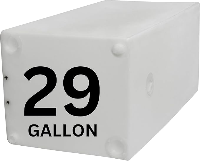 29 Gallon RV Fresh Water Tank, Potable Water Storage Tank for Drinking, Cooking, Cleaning, Showering, for Campers, Trailers, Motorhomes, RVs, Cube Shape, 32" x 16" x 14" (WT-5077)