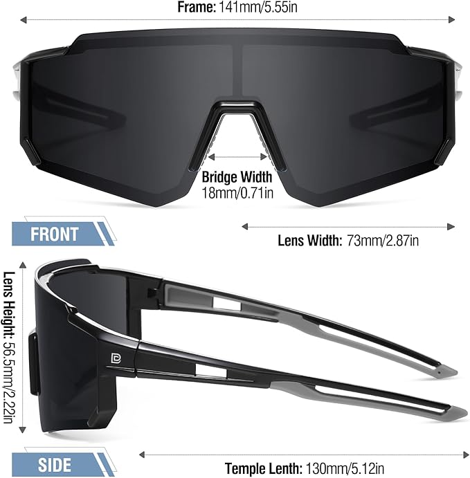 DUCO Polarized Sports Sunglasses for Men Women UV400 Protection Baseball Cycling Running Fishing Sunglasses DC0068