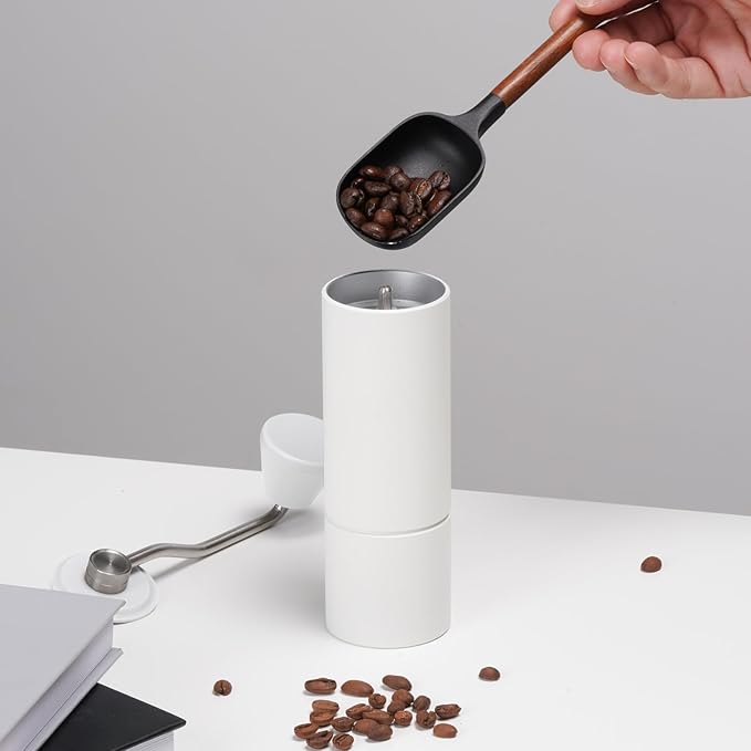 TIMEMORE Manual Coffee Grinder CNC Stainless Steel Conical Burr Coffee Grinder with Capacity 20g Chestnut C3 Internal Adjustable Setting for Pour Over French Press Coffee for Hand Grinder White