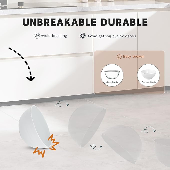 Kitchen Wheat Straw Dinnerware Sets (25pcs) Attached cleaning brush,Service For 6,Plastic Plates and Bowls Sets,Unbreakable Dinnerware,Lightweight Plastic Plate Set (white)