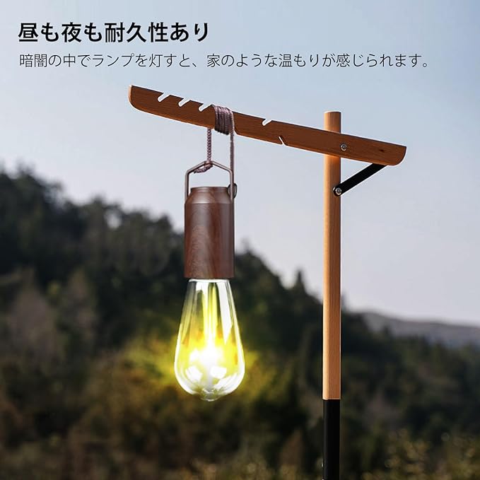 2 Pack Battery Operated Hanging Tent Light Bulb,Portable Outdoor Vintage LED Camping Light,Hurricane Pendant Emergency Lighting Lantern for Hiking Backpacking Fishing Outage Power Failure