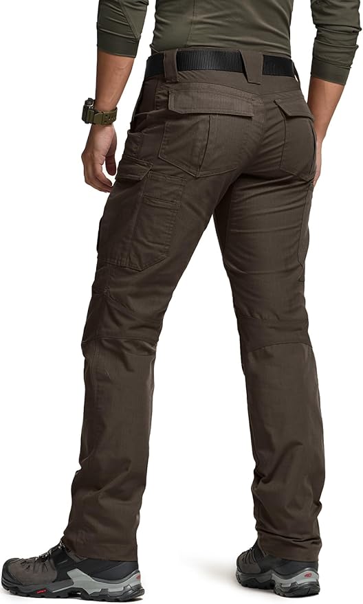 CQR Women's Flex Stretch Tactical Pants, Water Resistant Ripstop Cargo Work Pants with Pockets for Outdoor & Hiking