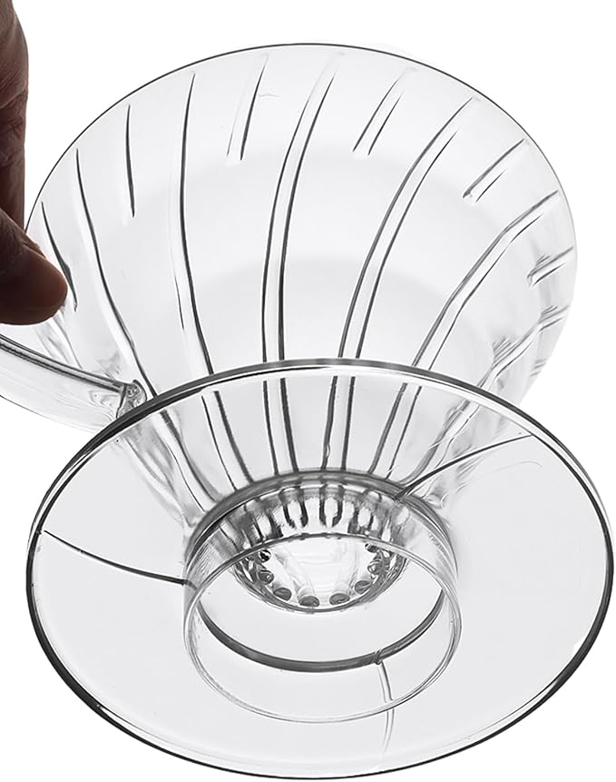 Pour Over Coffee Maker, Single Cup Coffee Dripper, Manual Porcelain Slow Brewing Accessories for Travel, Camping, Office, Home, Cafe, Coffee Gifts (Clear, Large)