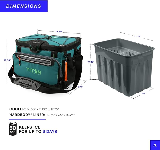 Titan by Arctic Zone 30 Can Zipperless Soft Cooler with HardBody Liner