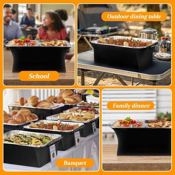 2-Pack Chafer Wind Guard by Peurif,Chafer Stand Cover,Chaffing Buffet Decorative Food Warmer,Flame Retardant Fabric for Parties Buffet,Cover for Indoor & Outdoor Events,Party,Buffet,Catering,Camping