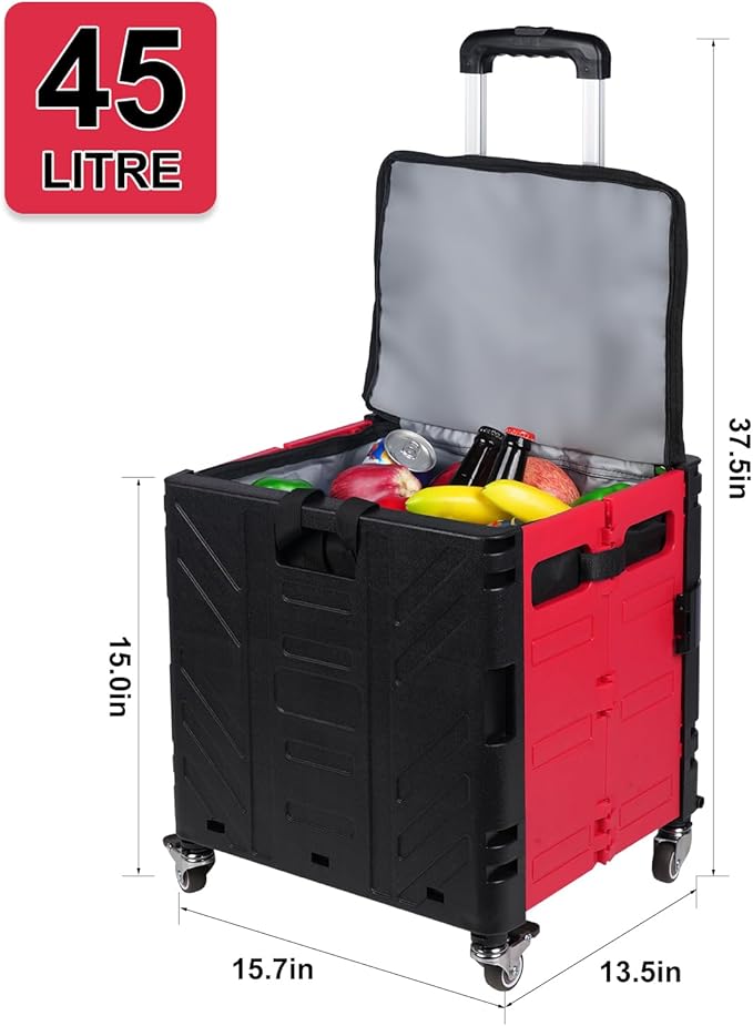 Cooler Bag Wheeled,Large Insulated Rolling Cooler Collapsible Leakproof Portable Hard Framed Ice Packs for Camping Picnic Beach Travel