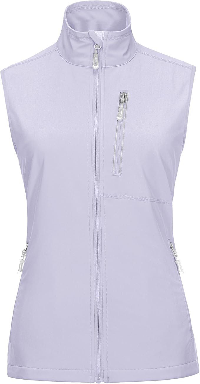 33,000ft Women's Lightweight Running Vest Outerwear with Pockets, Windproof Sleeveless Jacket for Golf Hiking Travel