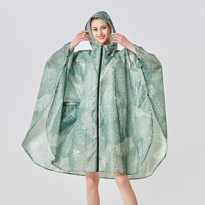 ANYOO Waterproof Rain Poncho Lightweight Reusable Hiking Hooded Coat Jacket for Outdoor Activities
