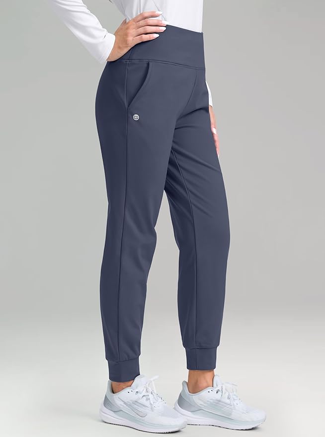 G Gradual Women's Fleece Lined Joggers High Waisted Water Resistant Thermal Hiking Pants Cold Weather Sweatpants with Pockets