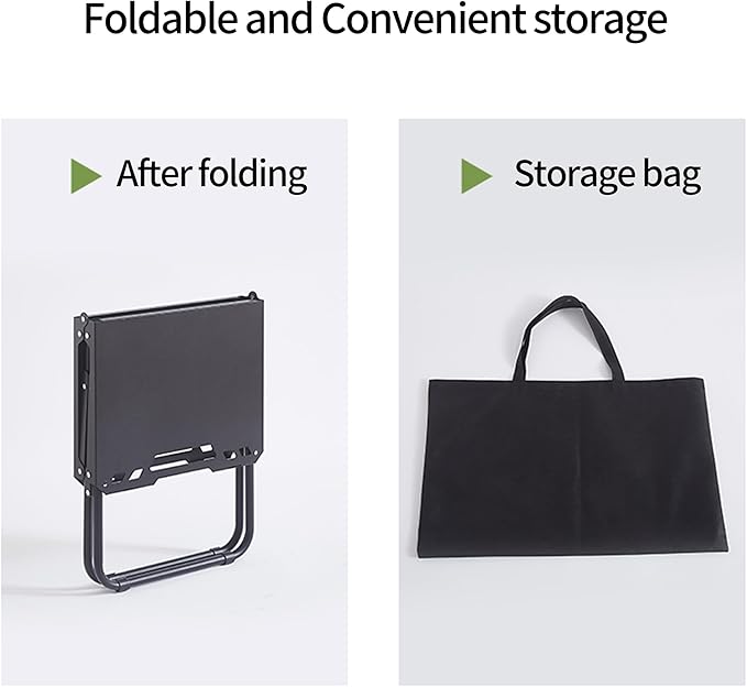 Metal Portable Tactical Camping Table, Foldable Lightweight Small Table with Storage Bag, Durable Carbon Steel Outdoor Picnic Table, Perfect for Fishing, Hiking and BBQ